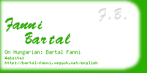 fanni bartal business card